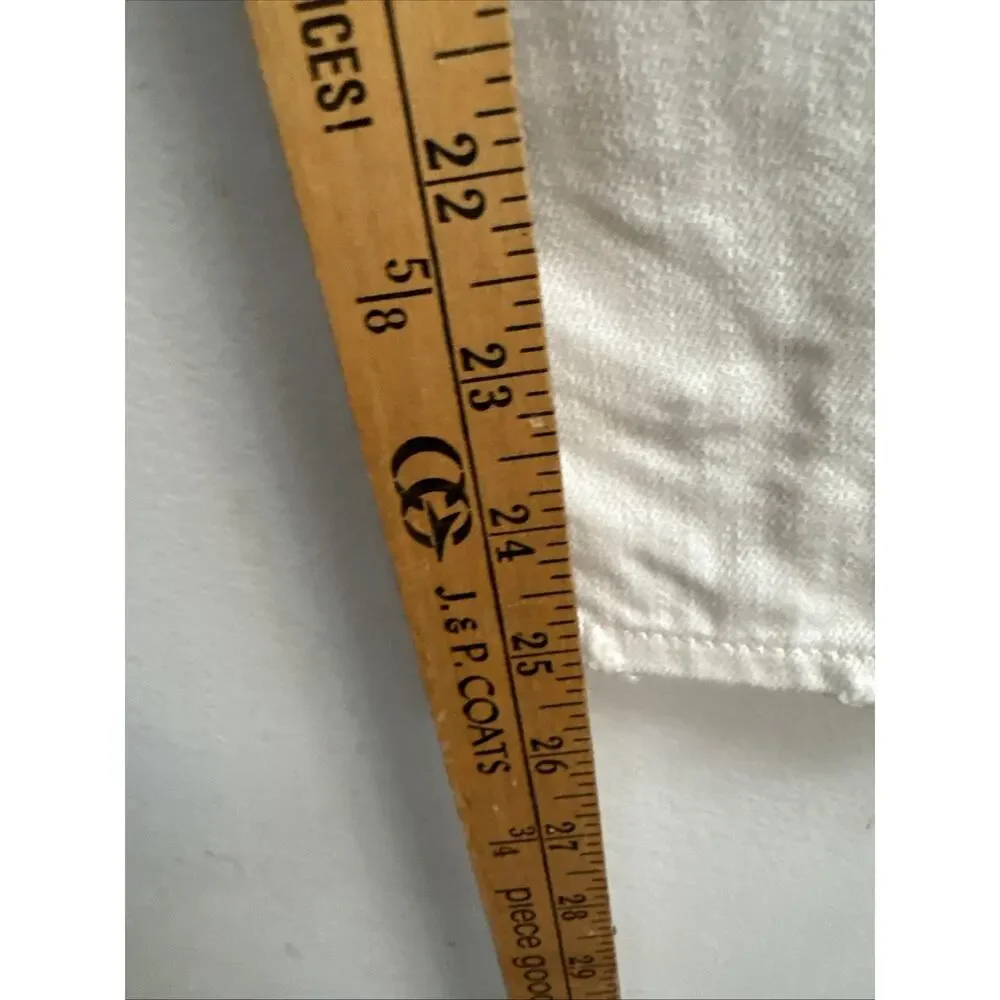 Polo Ralph Lauren Size 26 The Avery Boyfriend Patchwork Jeans‎ Ivory Cropped